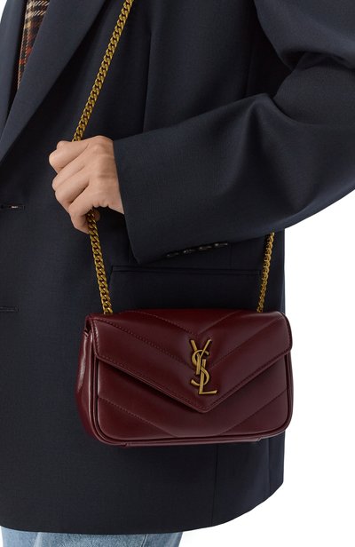 Сумка loulou mini SAINT LAURENT бордового цвета по цене 254000 руб., арт. 821749/AAEAX, фото 2 Сумка loulou mini SAINT LAURENT, арт. 821749/AAEAX, фото 2