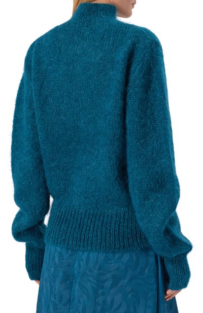 Шерстяной свитер DRIES VAN NOTEN бирюзового цвета по цене 86500 руб., арт. 252-011249-2733, фото 4 Шерстяной свитер DRIES VAN NOTEN, арт. 252-011249-2733, фото 4