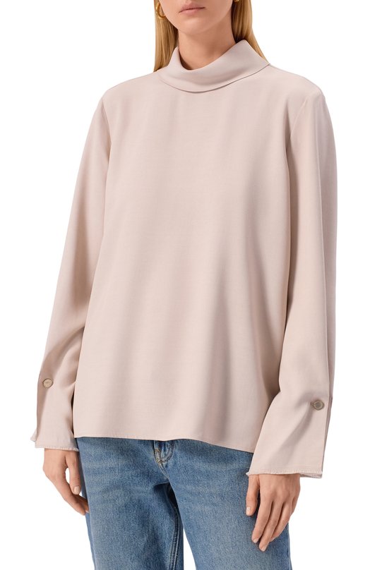 Топ из вискозы и шерсти Agnona TT1001E/U5064E Бежевый  TT1001E/U5064E Фото 3