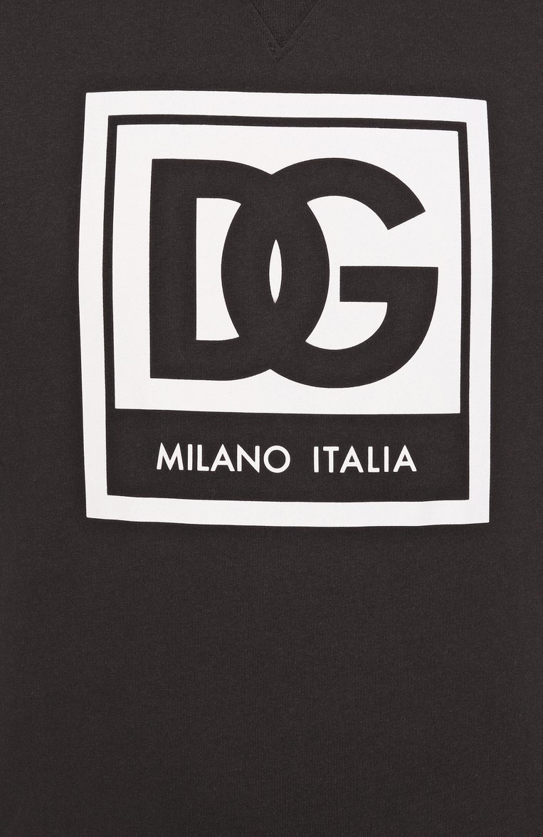 Мужская хлопковая футболка DOLCE & GABBANA черного цвета, арт. G8RZ2T/G705V | Фото 6 (Длина (для топов): Удлиненные; Материал внешний: Хлопок; Рукава: Короткие; Принт: С принтом; Стили: Кэжуэл; Мужское Кросс-КТ: Футболка-одежда; Размерность: Идёт в размер; Автоматизация ТО: Проставлено; Автоматизация состава: Проставлено; Детали: Без декора)