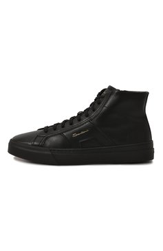 Мужские кожаные кеды SANTONI черного цвета, арт. MBGG21932NE0RATF | Фото 4 (Материал сплава: Проставлено; Драгоценные камни: Проставлено; Подошва: Массивная; Материал внутренний: Натуральная кожа; Материал утеплителя: Без утеплителя; Стили: Классический; Материал внешний: Натуральная кожа; Кросс-КТ: Высокие)