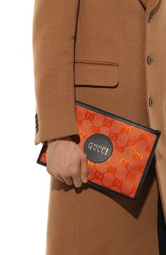 Мужской футляр для документов off the grid GUCCI оранжевого цвета, арт. 625598 H9HAN | Фото 2 (Материал: Текстиль, Синтетический материал; Кросс-КТ: футляры для документов; Материал сплава: Проставлено; Нос: Не проставлено)