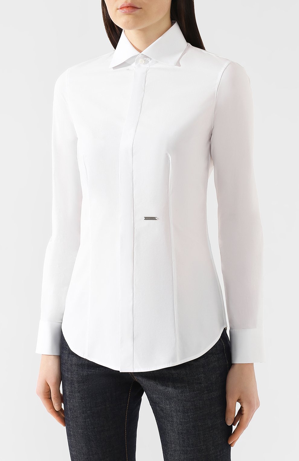 Хлопковая рубашка DSQUARED2 белого цвета по цене 41900 руб., арт. S75DL0621/S42381, фото 3 Хлопковая рубашка DSQUARED2, арт. S75DL0621/S42381, фото 3