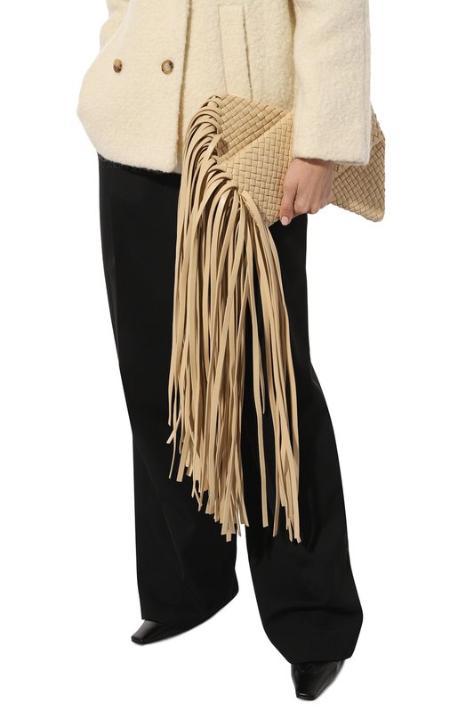 Клатч BV Fringe Crisscross Bottega Veneta 642104/V01D1 Бежевый  642104/V01D1 Фото 2