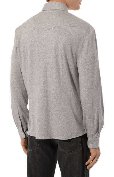 Рубашка изо льна и хлопка BRUNELLO CUCINELLI, арт. MW835B2289, фото 4