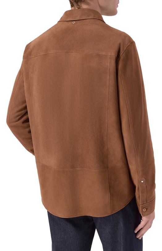 Замшевая куртка-рубашка Stefano Ricci M7J5100281/SUESN4 Коричневый  M7J5100281/SUESN4 Фото 4