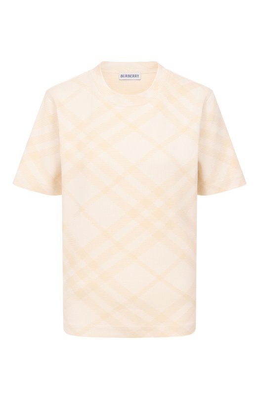 Хлопковая футболка Burberry 8106674 Кремовый 8106674