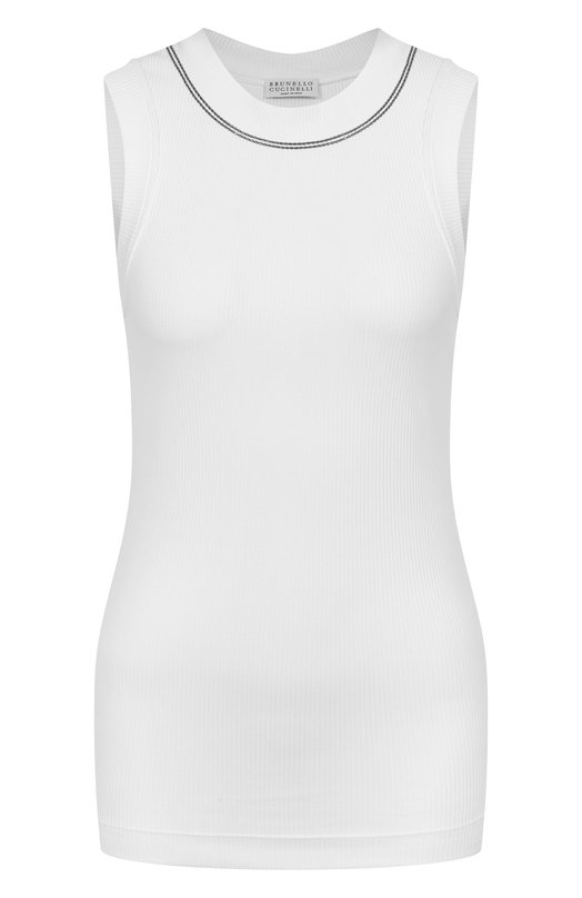 Хлопковый топ Brunello Cucinelli MG902BW700 Белый MG902BW700