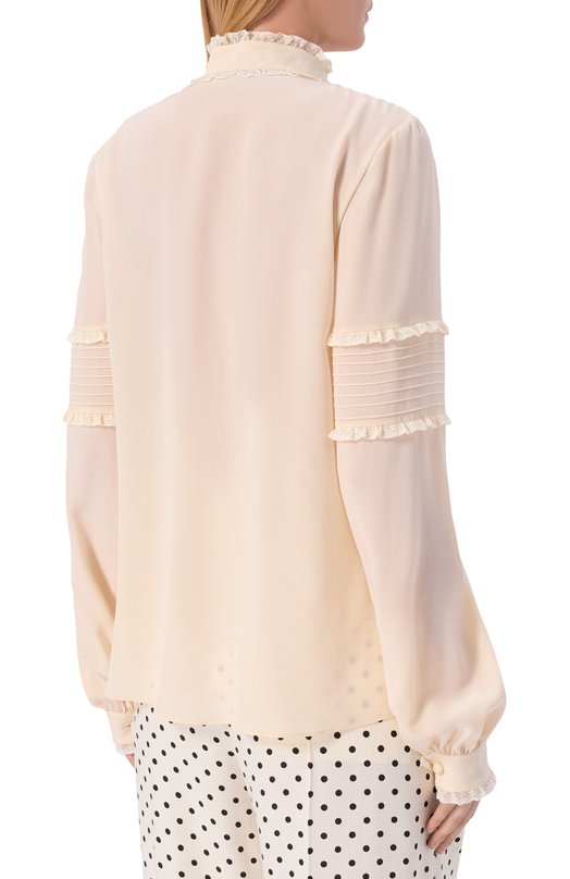 Шелковая блузка Valentino 8B3AB890/21B Бежевый  8B3AB890/21B Фото 4