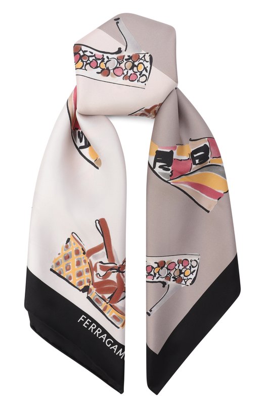 Шелковый платок Ferragamo 310231/789 Серый 310231/789