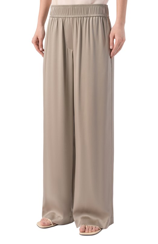 Атласные брюки Brunello Cucinelli M0C59P8942 Хаки  M0C59P8942 Фото 3