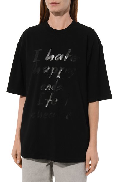 Хлопковая футболка CHAPURIN черного цвета по цене 15750 руб., арт. TSH/18900/SS23, фото 3 Хлопковая футболка CHAPURIN, арт. TSH/18900/SS23, фото 3