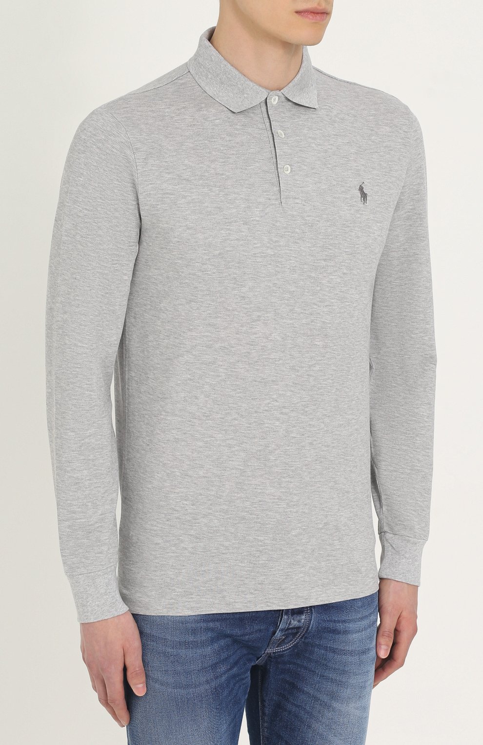 Хлопковое поло с длинными рукавами POLO RALPH LAUREN, арт. 710661016, фото 3