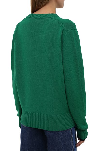 Кашемировый пуловер VICTORIA BECKHAM зеленого цвета по цене 73900 руб., арт. 1521KJU002932A, фото 4 Кашемировый пуловер VICTORIA BECKHAM, арт. 1521KJU002932A, фото 4