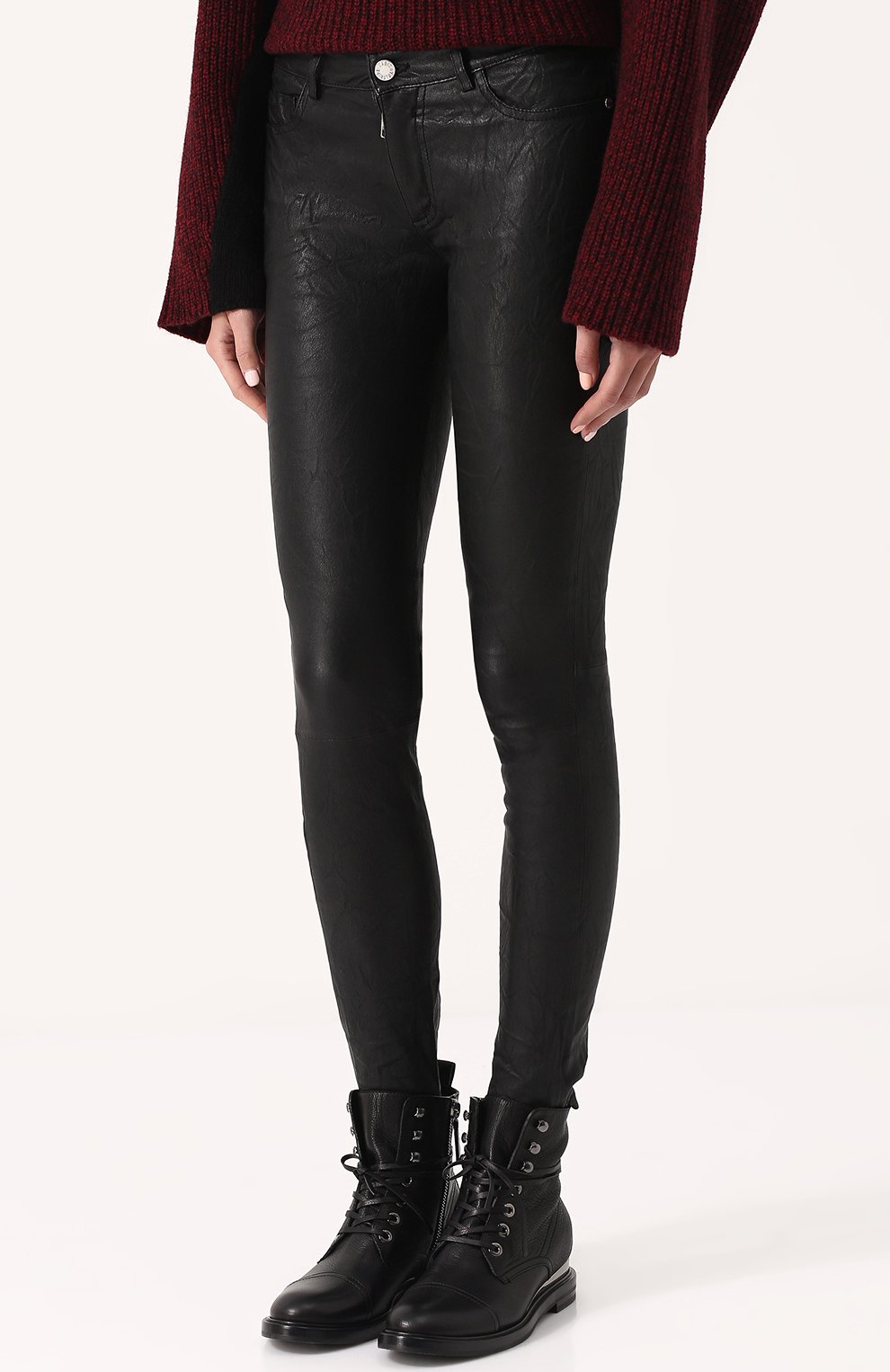 Однотонные кожаные брюки-скинни ZADIG AND VOLTAIRE, арт. WFCU1408F, фото 3