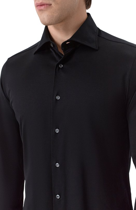 Хлопковая сорочка MVST SLIM/GABRIELLE/R0UND/1628-JERSEY (INTERL0CK) Чёрный  SLIM/GABRIELLE/R0UND/1628-JERSEY (INTERL0CK) Фото 5