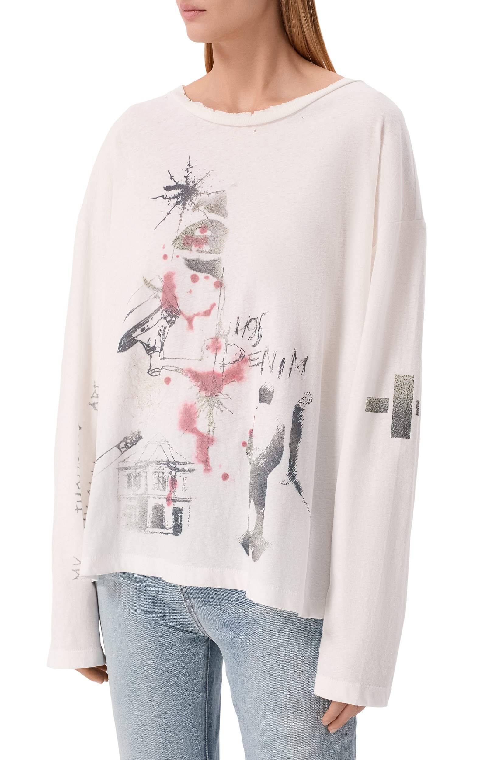 Хлопковый лонгслив solitude 495 DENIM белого цвета по цене 21000 руб., арт. 49526/LUS2W, фото 3 Хлопковый лонгслив solitude 495 DENIM, арт. 49526/LUS2W, фото 3