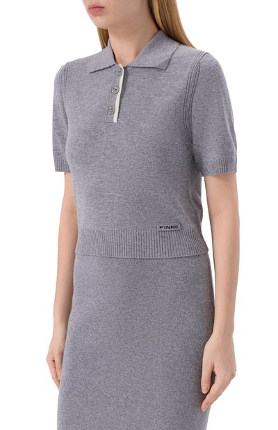 Поло из шерсти и кашемира PINKO серого цвета по цене 17700 руб., арт. 105450/A2Q9, фото 3 Поло из шерсти и кашемира PINKO, арт. 105450/A2Q9, фото 3