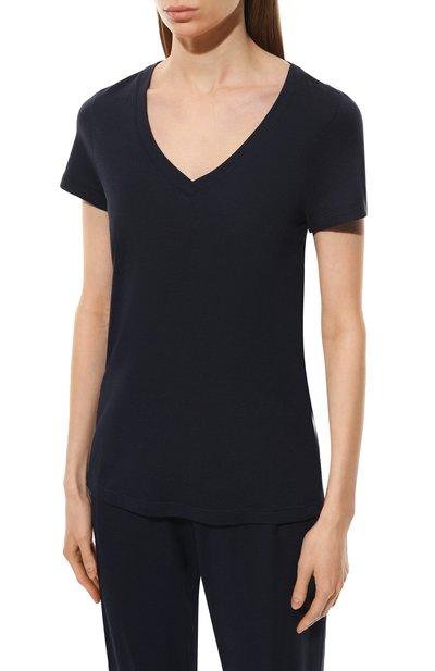 Футболка HANRO темно-синего цвета по цене 10310 руб., арт. 077876., фото 3 Футболка HANRO, арт. 077876., фото 3