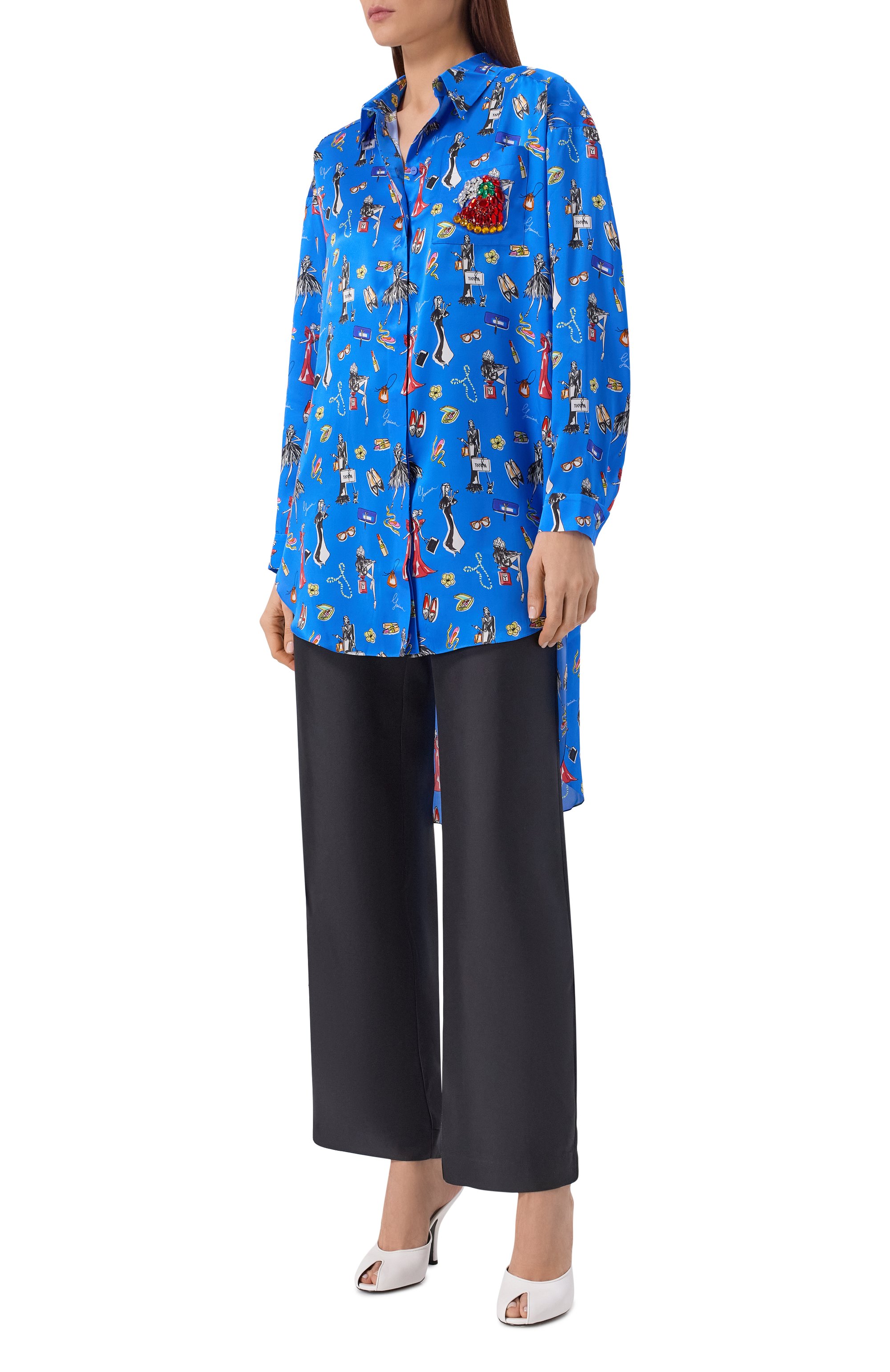 Атласная рубашка YANINA, арт. T-3122, фото 2