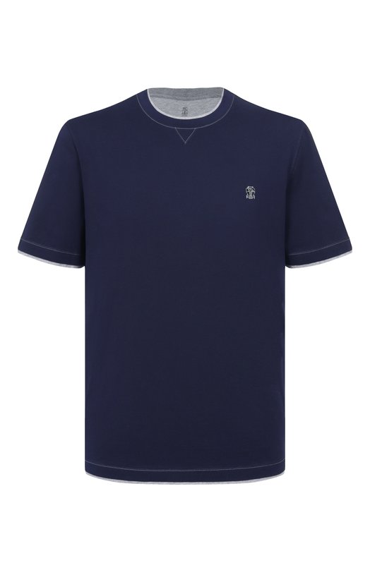 Хлопковая футболка Brunello Cucinelli M0B137451G Синий M0B137451G