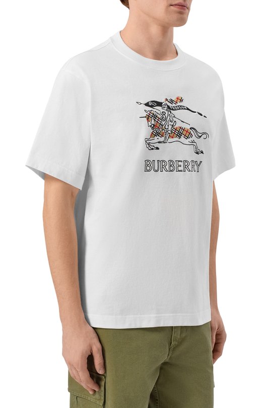 Хлопковая футболка Burberry 8121034 Белый  8121034 Фото 3