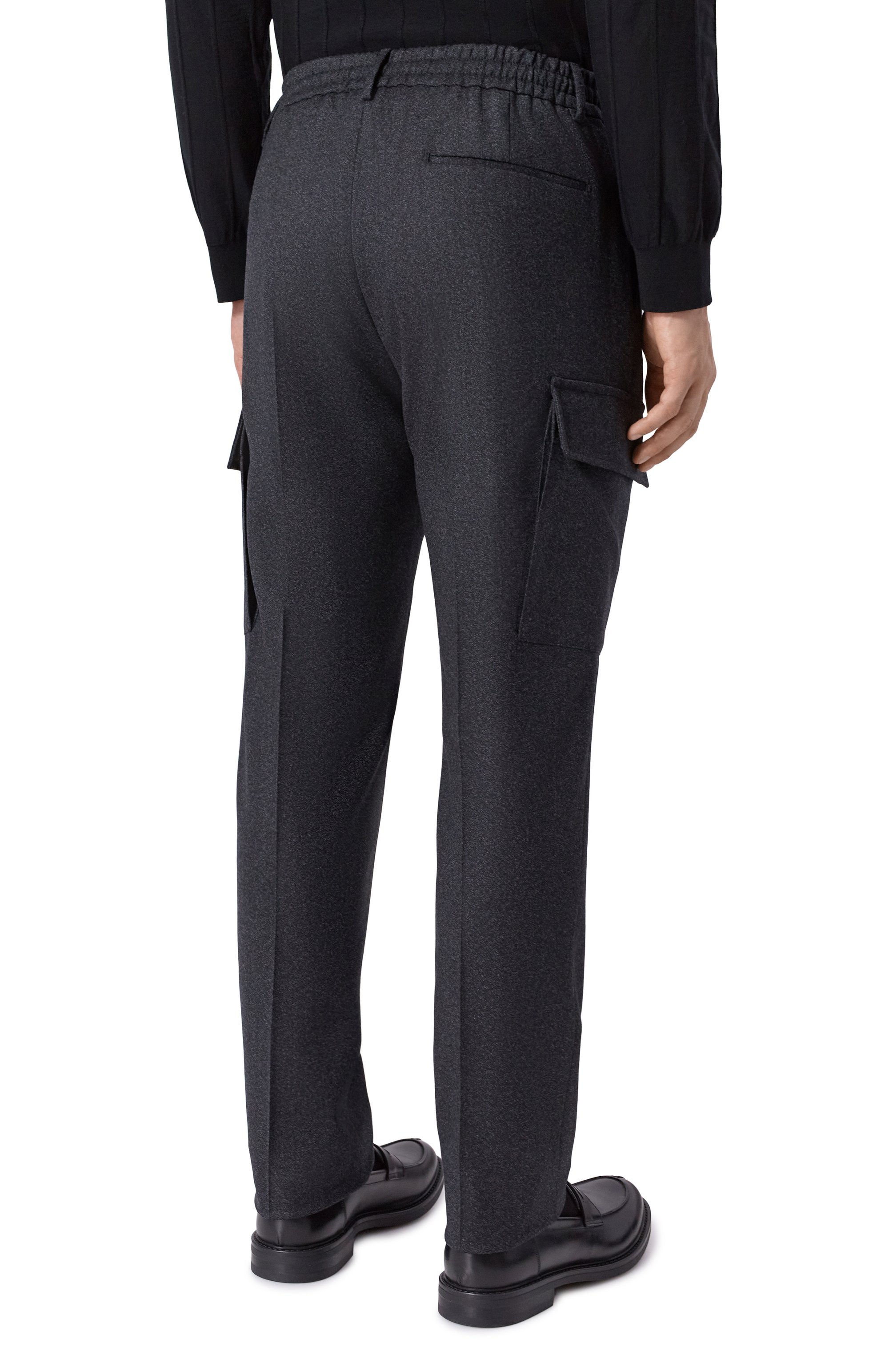 Шерстяные брюки-карго ANDREA CAMPAGNA темно-серого цвета по цене 68750 руб., арт. SPIAGGIA 1P CARG0/AN1514, фото 4 Шерстяные брюки-карго ANDREA CAMPAGNA, арт. SPIAGGIA 1P CARG0/AN1514, фото 4