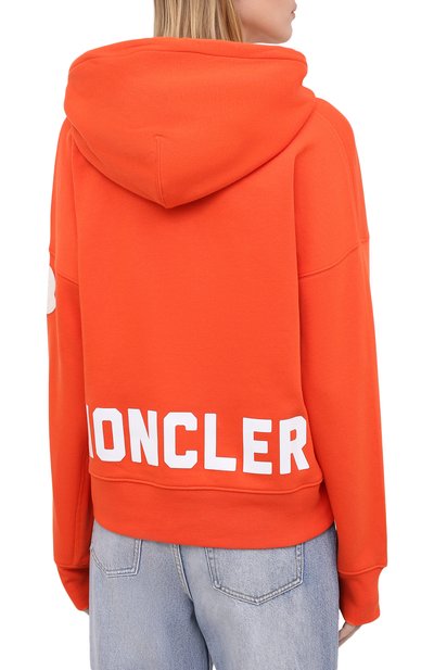 Хлопковое худи MONCLER оранжевого цвета по цене 36200 руб., арт. F2-093-8G752-10-V8186, фото 4 Хлопковое худи MONCLER, арт. F2-093-8G752-10-V8186, фото 4