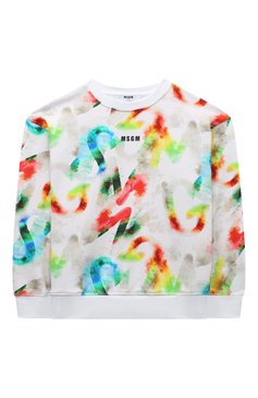 Детский хлопковый свитшот MSGM KIDS �разноцветного цвета, арт. S4MSJBSW216 | Фото 1 (Рукава: Длинные; Материал сплава: Проставлено; Материал внешний: Хлопок; Драгоценные камни: Проставлено; Мальчики Кросс-КТ: Свитшот-одежда; Ростовка одежда: 10 - 11 лет | 140 - 146см, 13 - 15 лет | 158 см, 6 лет | 116 см, 12 лет | 152 см, 8 лет | 128 см)