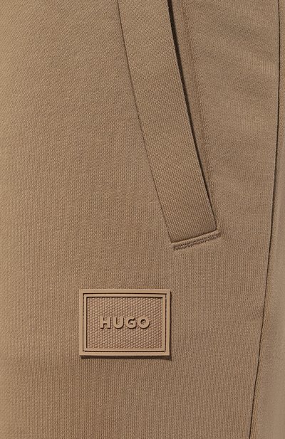 Хлопковые джоггеры HUGO бежевого цвета по цене 11640 руб., арт. 50495722, фото 5 Хлопковые джоггеры HUGO, арт. 50495722, фото 5