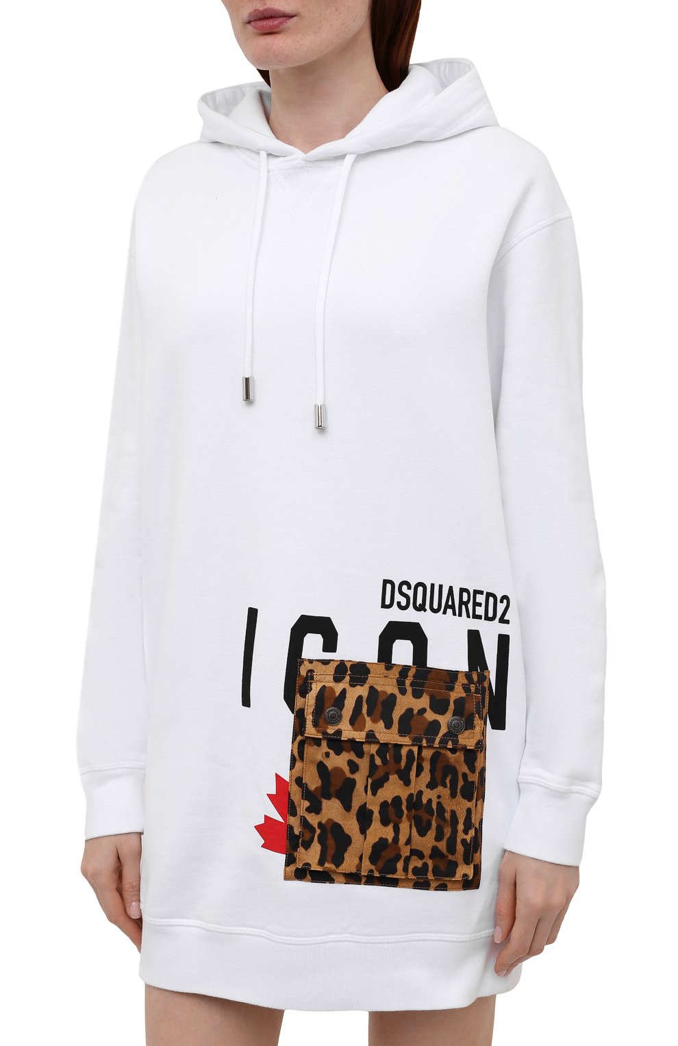 Хлопковое платье DSQUARED2 белого цвета по цене 57000 руб., арт. S80CT0010/S25042, фото 3 Хлопковое платье DSQUARED2, арт. S80CT0010/S25042, фото 3