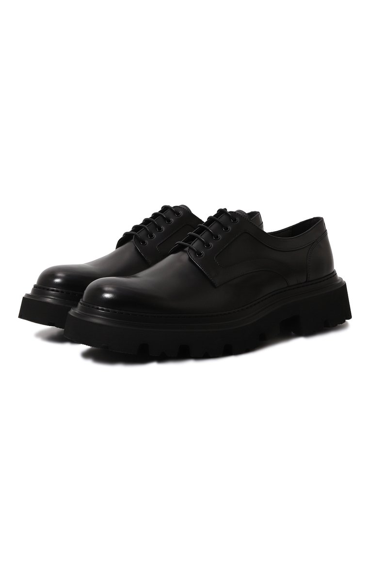Мужские кожаные дерби CORNELIANI черного цвета, арт. 94TM38-9420914 | Фото 1 (Материал внутренний: Натуральная кожа; Нос: Не проставлено; Стили: Классический; Материал внешний: Натуральная кожа)
