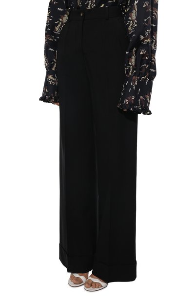 Шерстяные брюки DOLCE & GABBANA черного цвета по цене 96450 руб., арт. FTBM0T/FUBAJ, фото 3 Шерстяные брюки DOLCE & GABBANA, арт. FTBM0T/FUBAJ, фото 3
