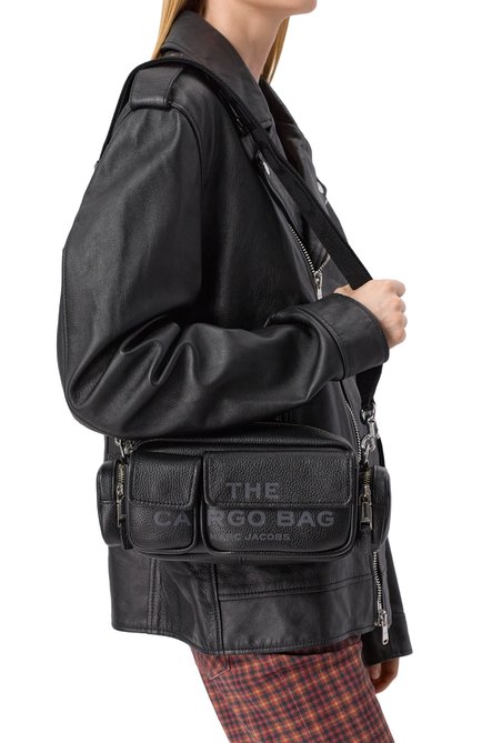 Женская сумка the cargo MARC JACOBS (THE) черного цвета, арт. 2S4HSH085H02 | Фото 2 (Размер: medium; Драгоценные камни: Проставлено; Материал: Натуральная кожа; Материал сплава: Проставлено; Ремень/цепочка: На ремешке)
