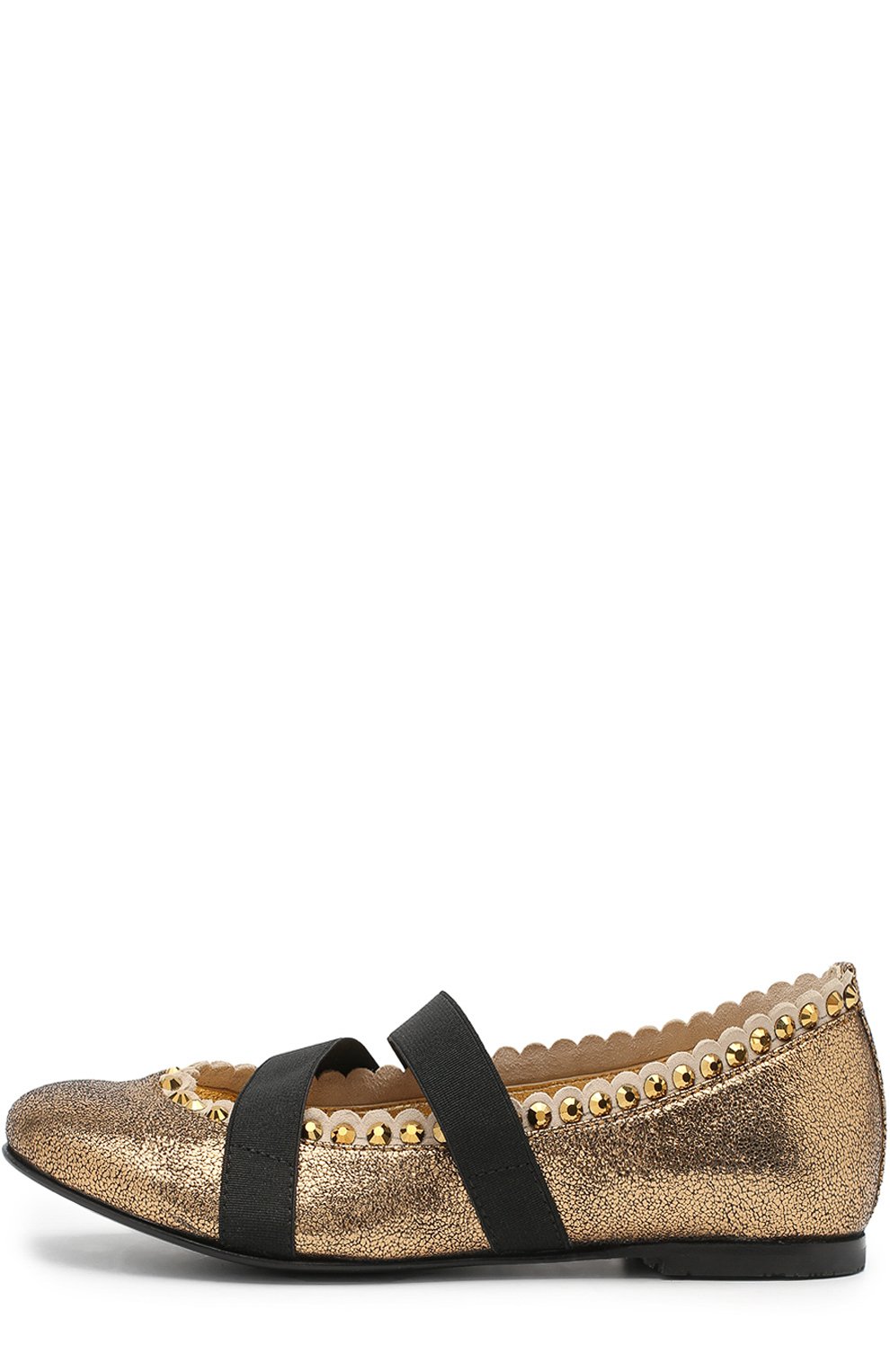 Балетки из металлизированной кожи со стразами и эластичной вставкой QUIS QUIS, арт. 52667/28-35, фото 2