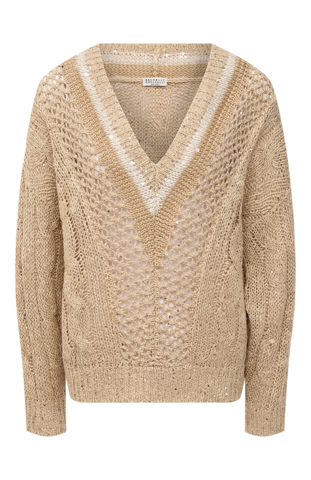 Свитер изо льна и шелка BRUNELLO CUCINELLI, арт. MCK386712, фото 1