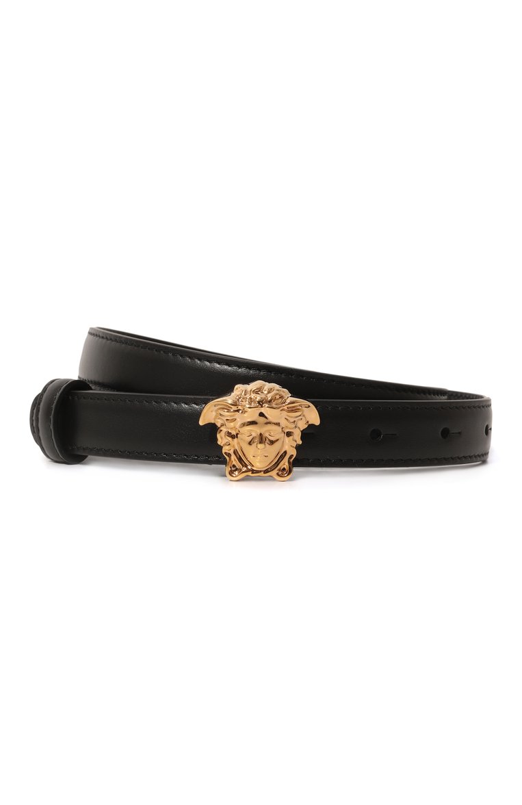 Женский кожаный ремень la medusa VERSACE черного цвета, арт. DCDI145/DVTFNKVO41 | Фото 1 (Материал: Натуральная кожа; Материал сплава: Проставлено; Нос: Не проставлено)