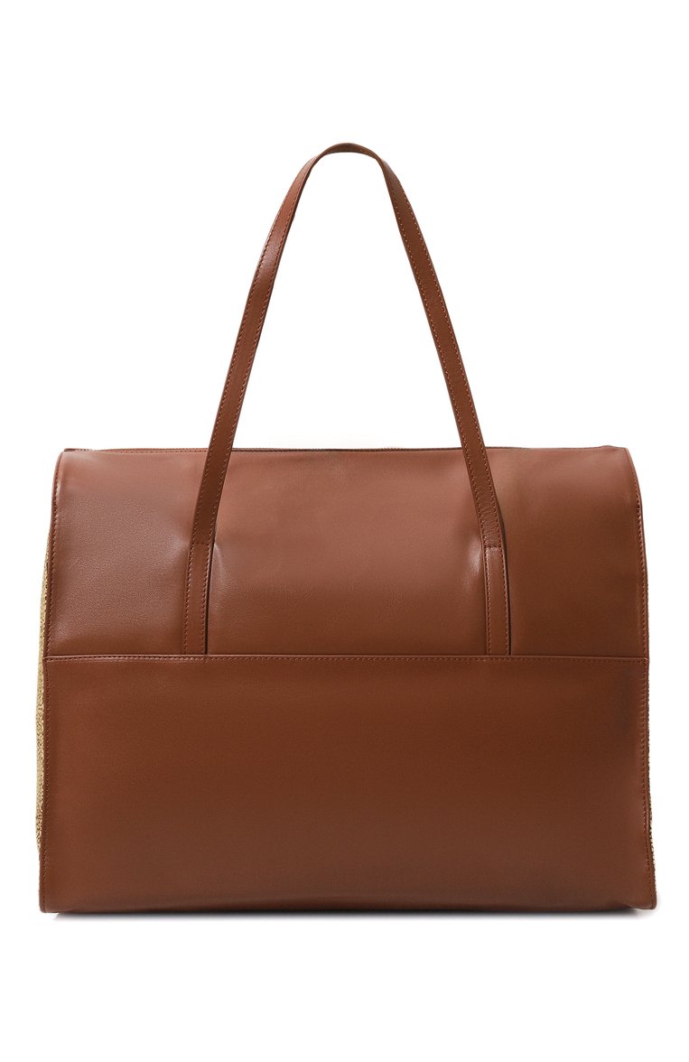 Женский сумка-шопер livre BORBONESE коричневого цвета, арт. 923351 | Фото 5 (Материал: Натуральная кожа, Текстиль; Материал сплава: Проставлено; Драгоценные камни: Проставлено; Размер: large)