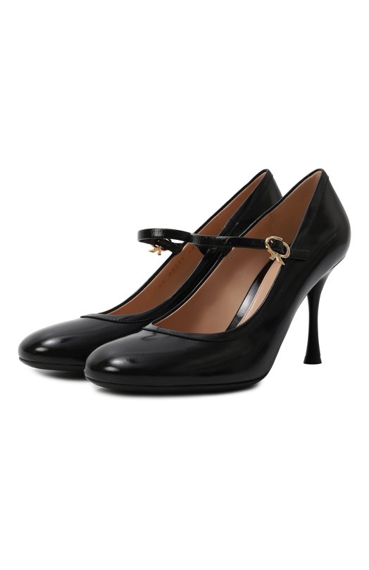 Кожаные туфли Carla 85 Gianvito Rossi G22329.85LAC.NUINER0 Чёрный G22329.85LAC.NUINER0