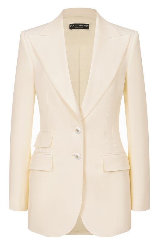 Шерстяной жакет Dolce & Gabbana F29Z8T/FUBGC Кремовый F29Z8T/FUBGC