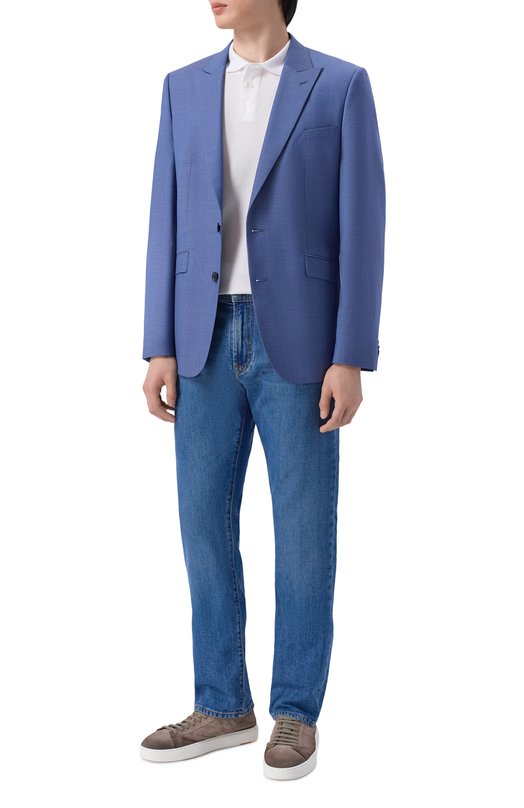 Шерстяной пиджак HUGO 50555240 Синий  50555240 Фото 2