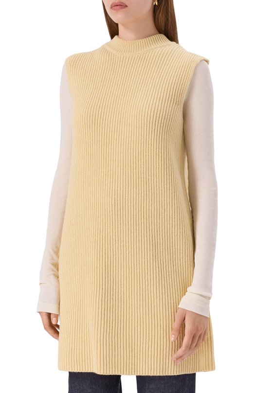 Шерстяной жилет Jil Sander J02FB0129/J14737 Кремовый  J02FB0129/J14737 Фото 3
