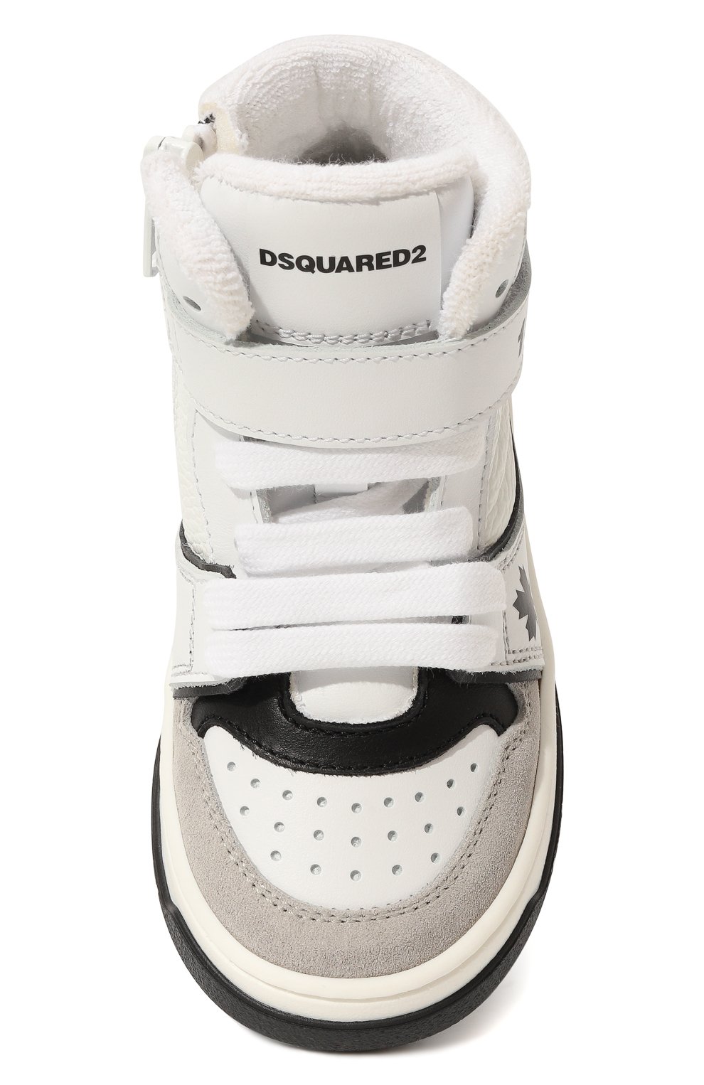 Высокие кеды из кожи DSQUARED2, арт. 75660/20-27, фото 4