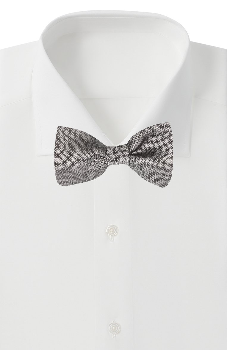 Мужской шелковый галстук-бабочка LANVIN темно-серого цвета, арт. 11504/B0W TIE | Фото 2 (Материал: Текстиль, Шелк; Нос: Не проставлено)