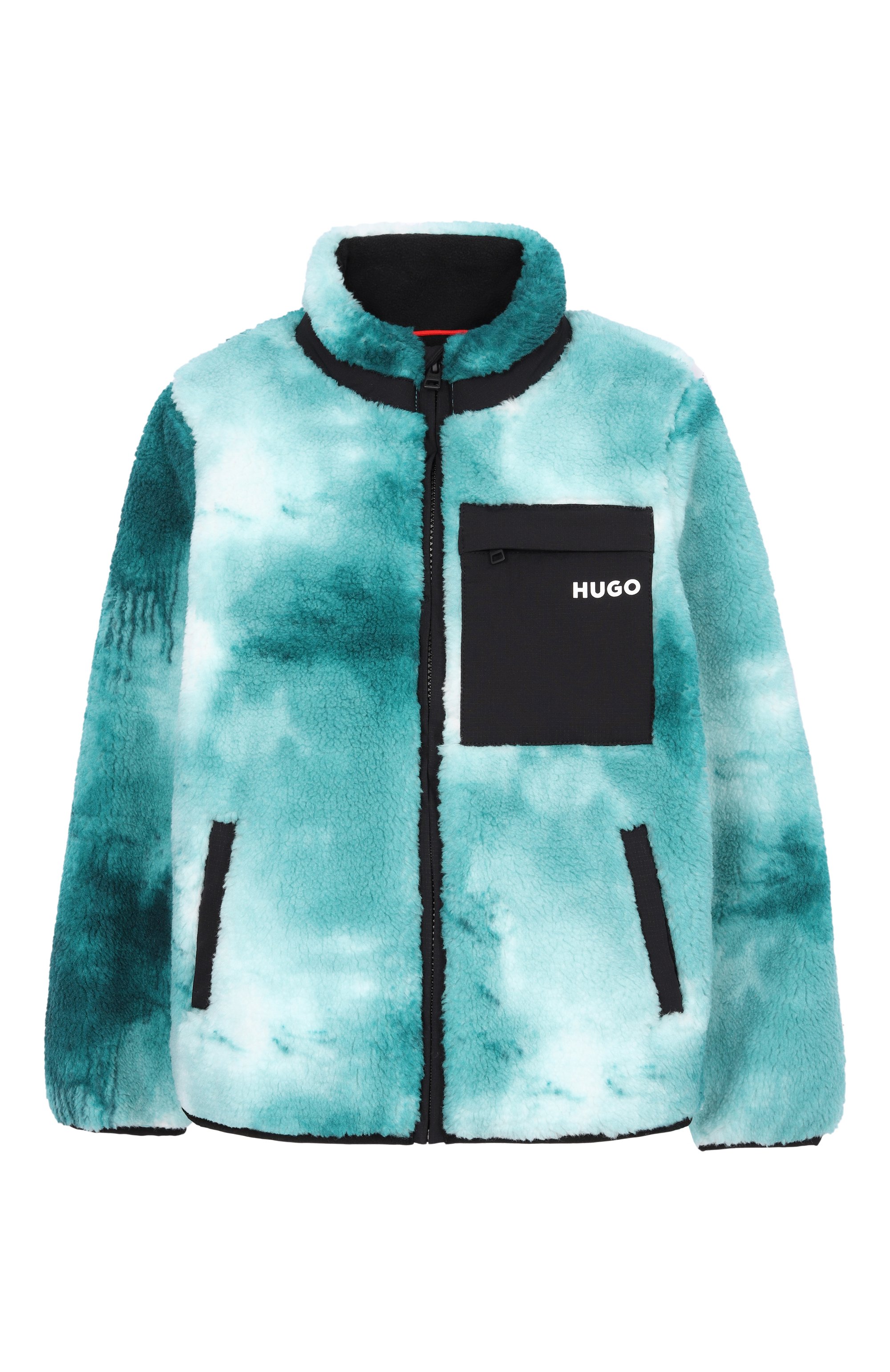 Куртка из экомеха HUGO голубого цвета по цене 25100 руб., арт. G00489, фото 1 Куртка из экомеха HUGO, арт. G00489, фото 1