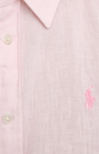 Льняная рубашка POLO RALPH LAUREN светло-розового цвета по цене 14650 руб., арт. 211827658, фото 5 Льняная рубашка POLO RALPH LAUREN, арт. 211827658, фото 5