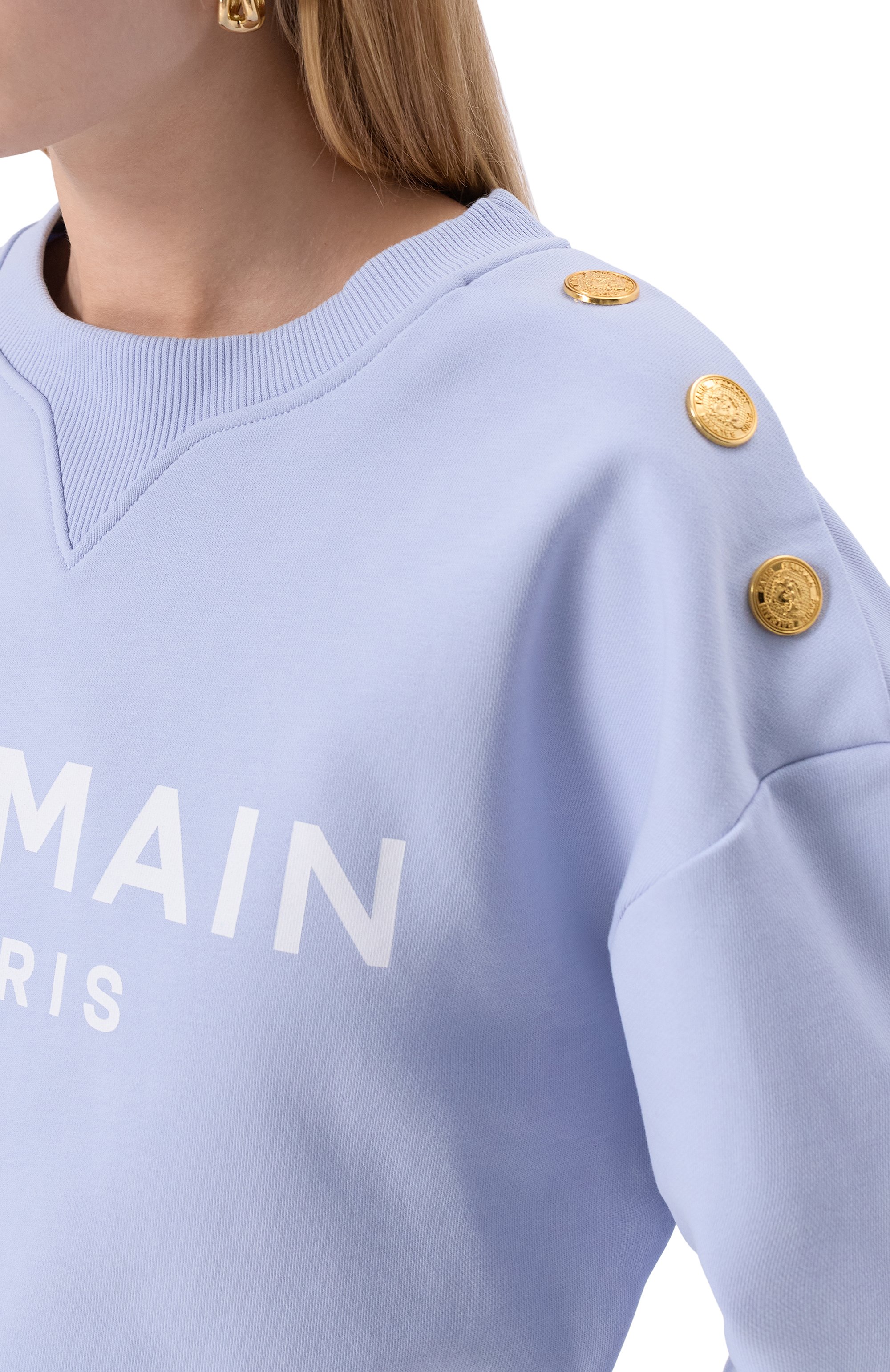 Хлопковый свитшот BALMAIN, арт. EF1JQ002/BB02, фото 5