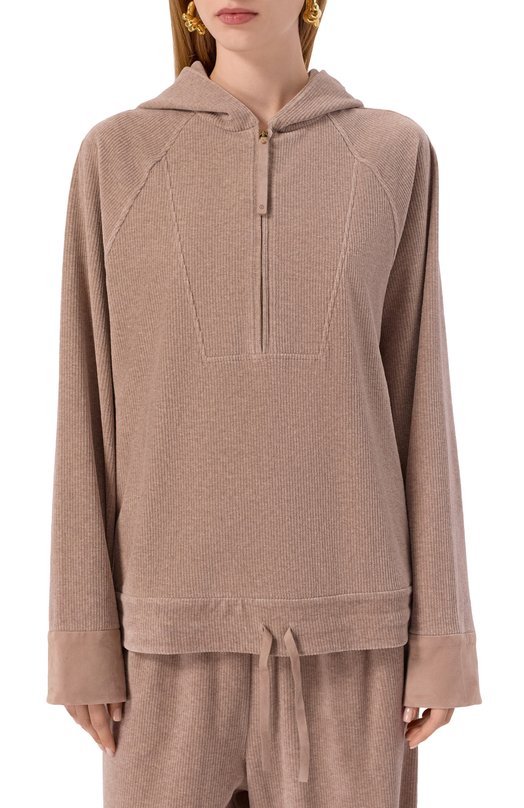 Худи из хлопка и кашемира Giorgio Armani GW002418/AF19786 Бежевый  GW002418/AF19786 Фото 3