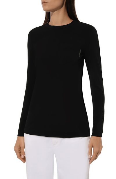 Хлопковый лонгслив BRUNELLO CUCINELLI черного цвета по цене 57850 руб., арт. MPT18BB310, фото 3 Хлопковый лонгслив BRUNELLO CUCINELLI, арт. MPT18BB310, фото 3