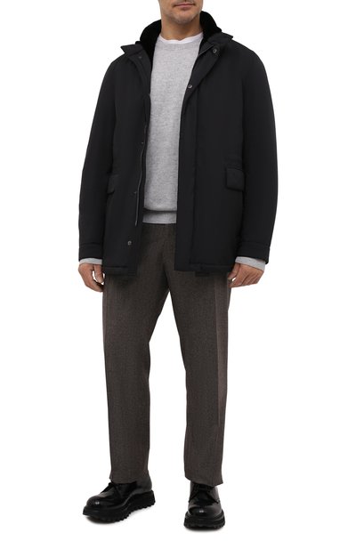 Куртка с меховой подкладкой CANALI темно-синего цвета по цене 493000 руб., арт. 020315/SX02197, фото 2 Куртка с меховой подкладкой CANALI, арт. 020315/SX02197, фото 2